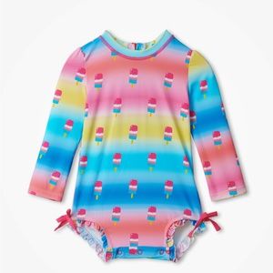 NWOT Hatley Girls Sweet Treats Baby Rashguard Swimsuit 3-6 Months UPF 50+